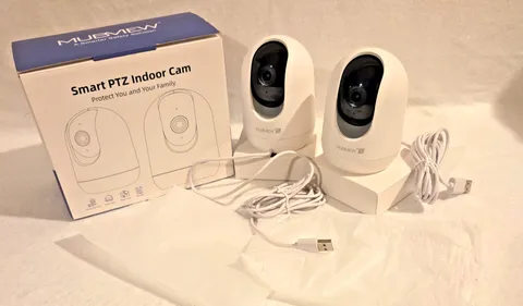 Mubview PK320 White Wi-Fi Smart PTZ Wired Indoor Security 2 Camera New