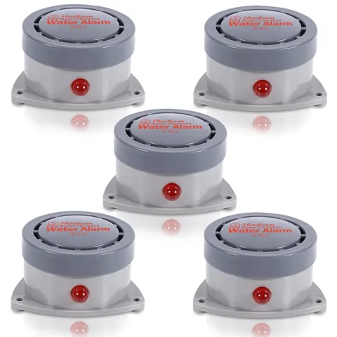 Water Leak Detector 5 Pack Shackcom Water Alarm 110Db Wireless Waterproof