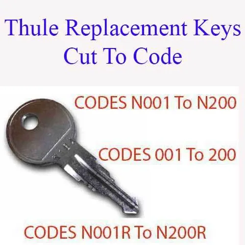 2 x Thule Car Roof Box,Bars,Cycle Rack Replacement Key Cut to Code Halfords