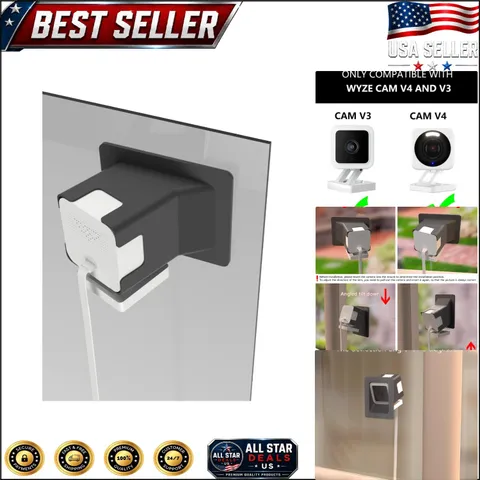 Angled Window Mount for Wyze Cam V3/V4 - 20° Tilt for Optimal Outdoor Monitoring