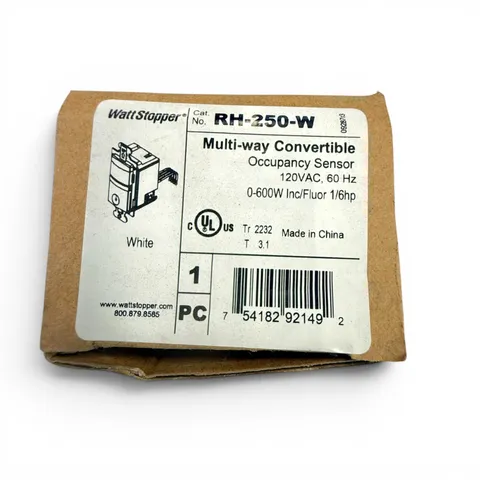 WattStopper RH-250-W Multi-Way Convertible Occupancy Sensor Switch White - New