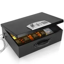 Fire Resistant Document Lock Box Safe Digital Keypad, Black