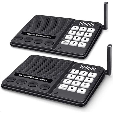 Intercoms Wireless for Home - 10 Channel 3 Privacy Code Wireless Intercom Sys...