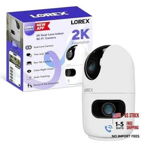 Connect [New APP] 2K Indoor Dual Lens Wi-Fi 6 Camera | 360° Pan-Tilt | Person