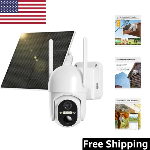 4G LTE Solar Security Camera - 2K Night Vision, No WiFi Required, App-Controlled