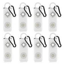 8-Pack Rechargeable Safety Alarms – Loud Siren & Flashlight for Emergencies
