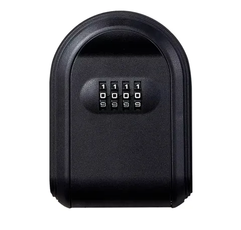 4 Digit Wall Mounted Resettable Code Security Key Safe Black