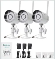 ZMODO ZM-WOOO4-3-CR WIRELESS SECURITY CAMERAS  NIGHT VISION FUNLUX 
