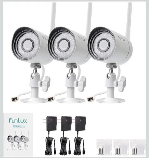 ZMODO ZM-WOOO4-3-CR WIRELESS SECURITY CAMERAS  NIGHT VISION FUNLUX 