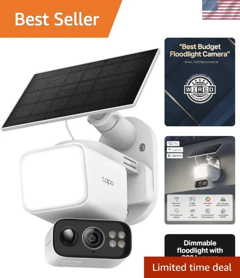 2K Outdoor Pan/Tilt Wireless Floodlight Security Camera, C615F KIT | Battery ...
