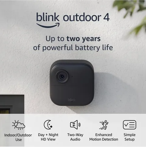 2023 Blink-Outdoor 4 (4th Gen) Add-On Wireless Security Cam - Black (B0B1N7LJD3)