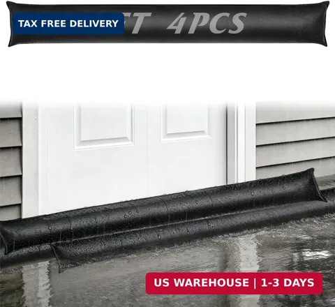 4pcs 5ft x 8in Water Activated Flood Barriers for Home