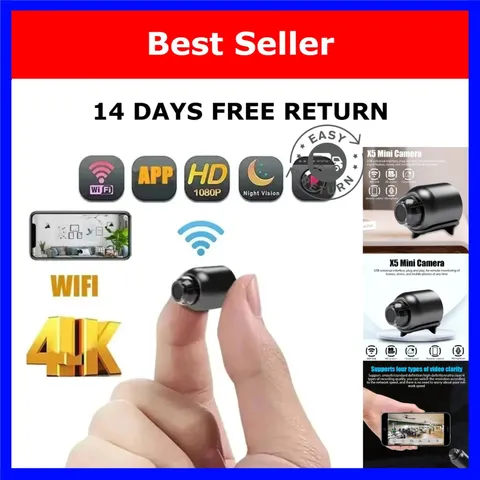 Mini Wireless Security Camera 1080p Night Vision Motion Detection X5