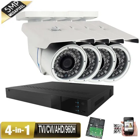 4CH 5-in-1 DVR 5MP 4-in-1 36IR Long Distance Lens Security Camera System Outdoor