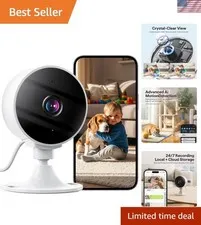 24/7 Cloud & Local Recording Security Camera - 2K, Night Vision, Two-Way Audio