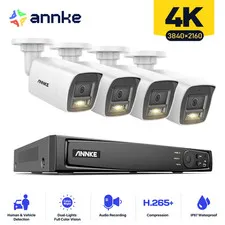 4K PoE Security Camera System 8CH NVR 8MP 12MP IP Cameras CCTV Kit Audio