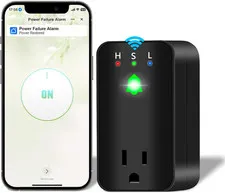 Power Failure Alarm with Wifi App Notifications, 110Db Power Outage Alert with L