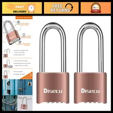 2 Pack Heavy Duty 4 Digit Combination Lock - Waterproof Padlock for Gym, Locker,