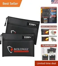 Upgraded Fireproof Document Bags - 9.6x6.6” Cash Safety with Water Resistance