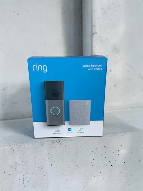 Ring - Wired Doorbell 2K 2nd Gen Speckled Gray + Chime 3rd Gen NEW SEALED