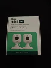 Blink Mini 2K+ Compact plug-in security camera 2K video resolution 2 Pack NEW