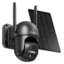 Wireless Solar Security Camera 2K, 360° View, Battery Powered, WiFi, Color Night