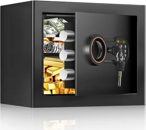 Small Safe for Home, 9.84"H Safe Box for College Dorm Room, Office & Home Securi