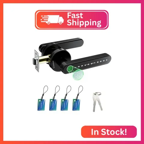 Evanshow Fingerprint Door Lock Biometric Door Knob with Keypad Keyless Entry, Do