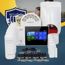 HOMSECUR Wireless WIFI 4G GSM LCD Home Security Alarm System+Red Flash Siren