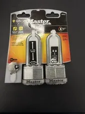 Master Lock M1XTLJ Magnum Heavy Duty Padlock with Key, 2 Pack Keyed-Alike
