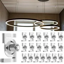 Shimeyao 20 Pcs T Bar Ceiling Clips Track Lighting Attachment 2 foot, Silver