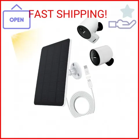 Solar Panel Compatible with SimpliSafe Outdoor Camera Series 2 Wireless