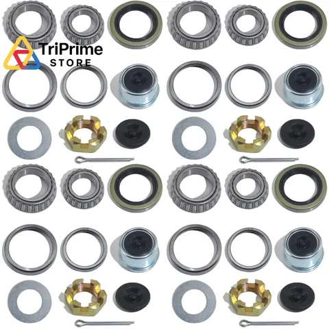 iBroPrat 4 Sets 3500 LB Boat Trailer Axle Bearing Kits, L68149 L44649 silver 