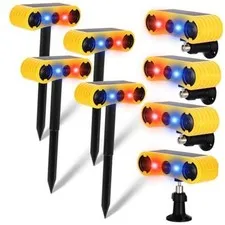 Pack Solar Outdoor Motion Sensor Alarm with Stake Animal Deterrent 2 x 129dB 4