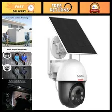 Wireless Outdoor Solar Security Camera, 2K HD Panoramic PTZ, Motion Detection
