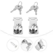 2 Sets Reusable Stainless Steel Cabinet Locks with Keys for Home Security