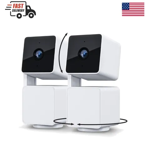AI-Powered 1080p Smart Home Security Camera Set with Color Night Vision - 2-Pack