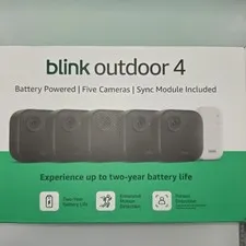 BRAND NEW BLINK Outdoor 4 (4th Gen) 5-Camera Security System w/ Sync Module Core