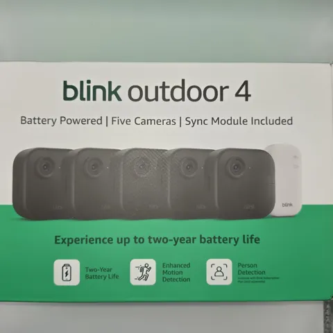BRAND NEW BLINK Outdoor 4 (4th Gen) 5-Camera Security System w/ Sync Module Core