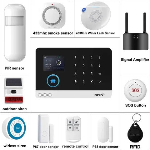 Tuya Smart WiFi GSM Wireless Home Security Alarm System Anti-Theft 