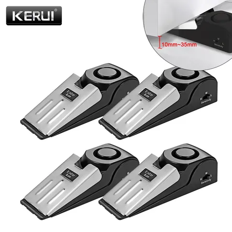 2/4PCS Door Stop Alarm Wireless Door Stopper Alert for Home Travel Security Safe