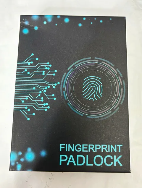 Fingerprint Padlock Black, Type-C Charging Interface, Stores 20 Fingerprints