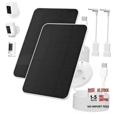 Solar Panel for Ring Camera, Outdoor Solar Charger for Security Cam |-pack 4w 2