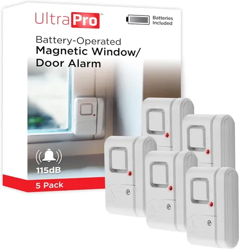Ultrapro Personal Security Window and Door Alarm, 5 Pack, DIY Protection, Burgla