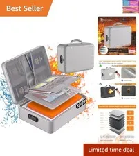5200°F Document Organizer with Lock,Upgraded Heat Insulated Fireproof＆Waterpr...