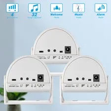 3PACK Motion Sensor Alarms And Entrance Alert Chime With 90dB Siren Sound