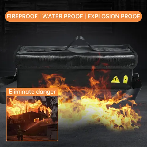Fireproof Waterproof Lipo Safe Charging Bag 41x12x13cm With Side Port & Strap