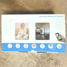 Wireless Network Camera 1080p Wi‑Fi IP Indoor/Outdoor Alexa White/Blue
