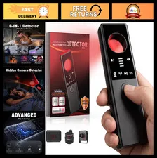6-in-1 Hidden Camera & GPS Tracker, Anti-Spy Bug Detector, Portable Privacy Prot