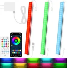 Benreom 3 Pack RGB Under Cabinet Lights with App and Remote Control